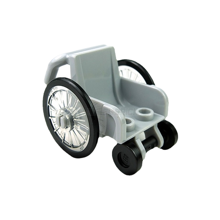 LEGO Minifigure Accessory - Wheelchair, Light Grey, Clear Wheels (24312 / 24314c01 / 2496) [98382pb009]